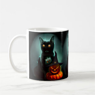 Mug Vampire Chat et Assistant Citrouille Halloween Sur
