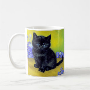 Mug Van Gogh Chat noir Fleurs violettes