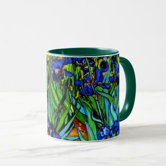 Mug Van Gogh - Irises, peinture d'art (Devant droit)