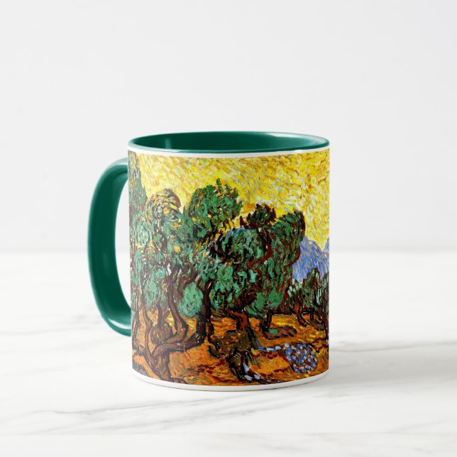 Mug Van Gogh - Oliviers au ciel jaune et au soleil (Devant gauche)