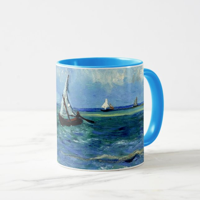 Mug Van Gogh - Paysage marin, célèbre peinture, (Devant droit)