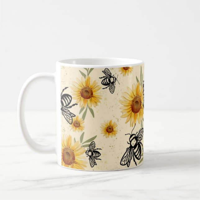 Mug Vanille d'abeille et de tournesol (Gauche)
