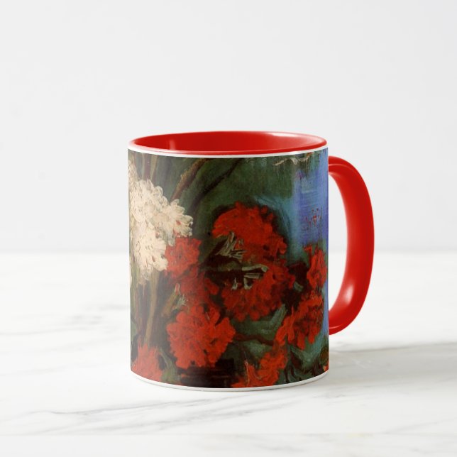 Mug Vase avec des oeillets de Vincent van Gogh (Devant droit)