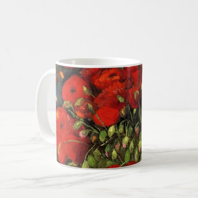 Mug Vase avec des pavots rouges par Vincent Van Gogh (Devant gauche)