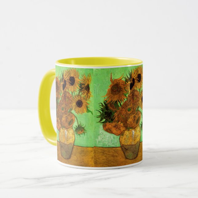 Mug Vase avec douze tournesols par Vincent van Gogh (Devant gauche)