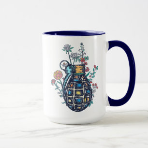 Mug Vase de grenade à main de fleurs