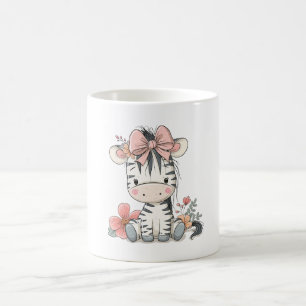 Mug Veau de zèbre assis portant un ruban
