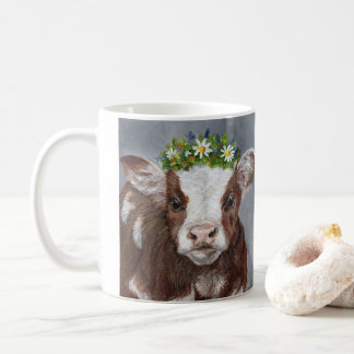 Mug Veau mignon avec couronne de fleurs