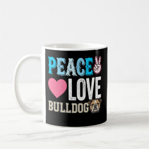 Mug Vecteur Peace Love Bouledogue