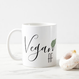 Mug Vegan AF drôle dire feuille