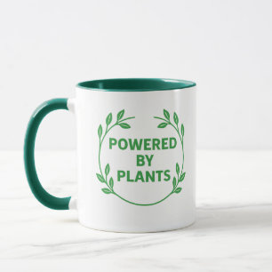 Mug Végétalien à Base de Plantes Vert et Blanc