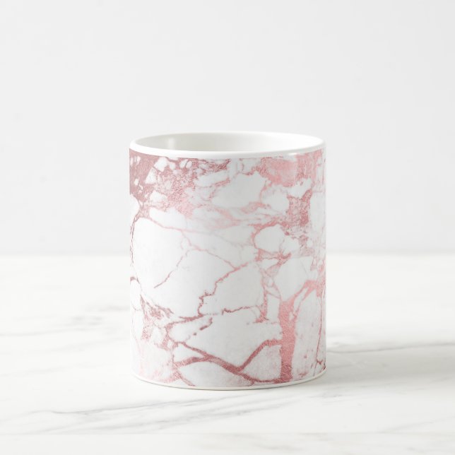 Mug Veines rosées et dorées PixDezines MARBRE BLANC+FA (Centre)