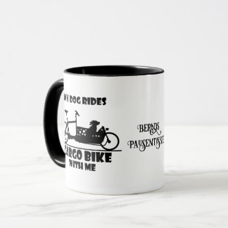Mug vélo à cargaison, cargo bike, chien avec nom,