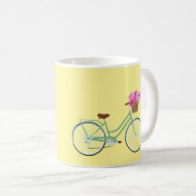 Vélo, corbeille et fleurs