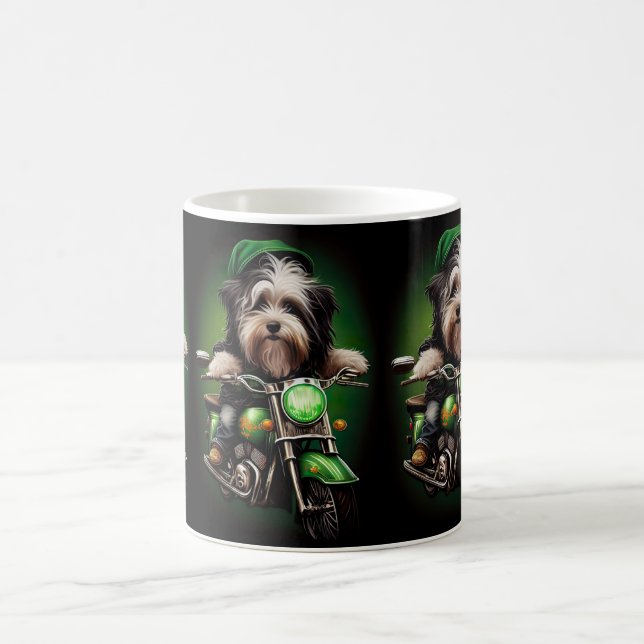Mug Vélo de conduite de chien Havanais St. Patrick's D (Centre)