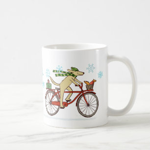 Mug Vélo d'équitation de chien avec mignon écureuil va