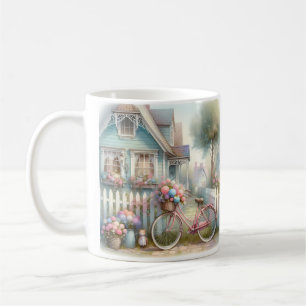 Mug Vélo rose à Blue Cottage Gate