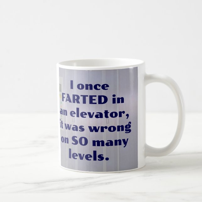 Mug Vendu dans un ascenseur, FART JOKE, DAD JOKE (Droite)