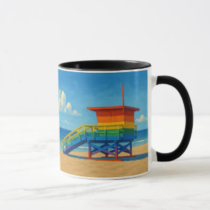 Mug Venice Beach Rainbow Lifeguard Stand