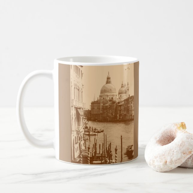 Mug Venise et Grand Canal à Taupe (Avec donut)