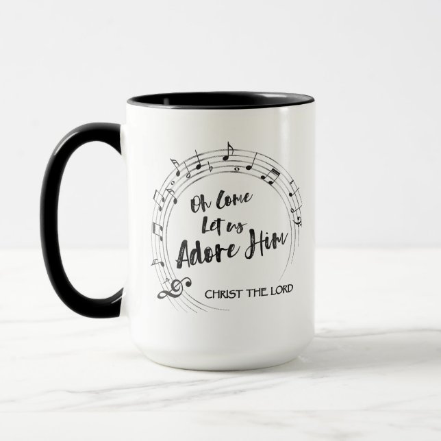 Mug VENONS NOUS ADORE Christian Hymn 15oz Noël (Gauche)