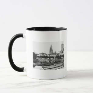 Mug Vente du bois sur la rivière Trave, Lübeck, c.1910