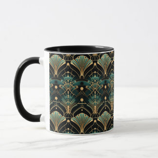 Mug Ventilateur d'inspiration Art déco Emerald et Gold