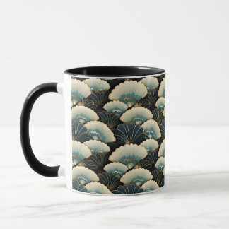 Mug Ventilateur Gold et Turquoise inspiré par le Japon