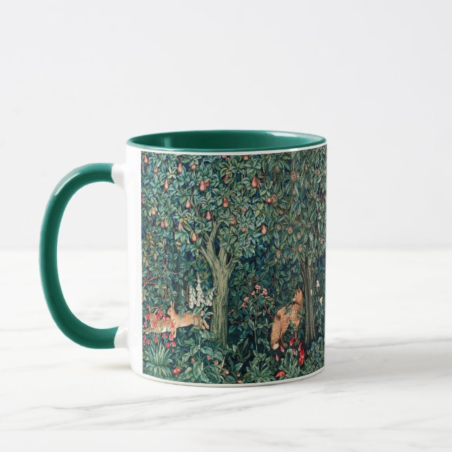 Mug VERDURE, Hares d'ANIMAUX FORESTIERS, Renard, Flora (Gauche)