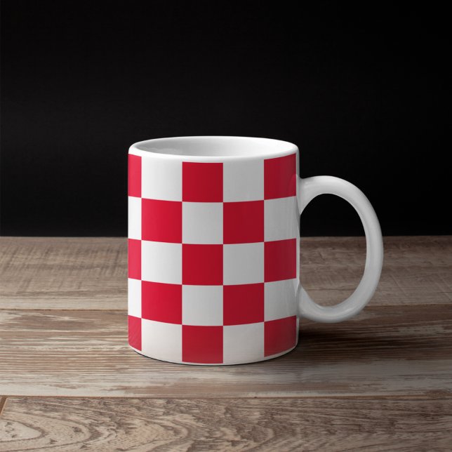 Mug Vérificateurs géométriques croates rouges (Créateur téléchargé)