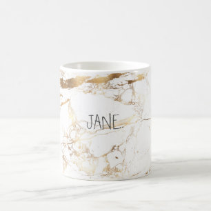 Mug VÉRIFICATIONS D'OR PixDezines MARBRE BLANC+FAUX