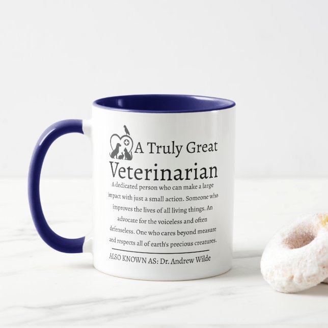 Mug Véritable grand Amoureux des animaux vétérinaire (Avec donut)