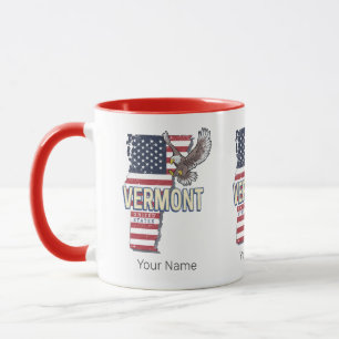 Mug Vermont États-Unis Retro State Carte Vintage États