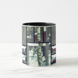 Mug Verre biseauté métallique look argent gris moderne