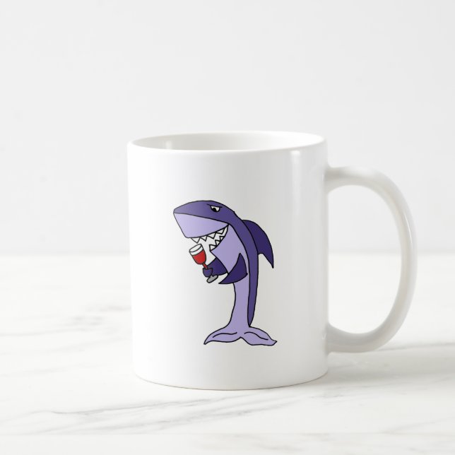 Mug Verre drôle de boissons de requin bleu de vin (Droite)