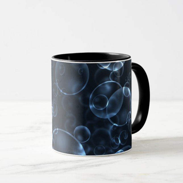 Mug Verres bleus, bokeh (Devant droit)