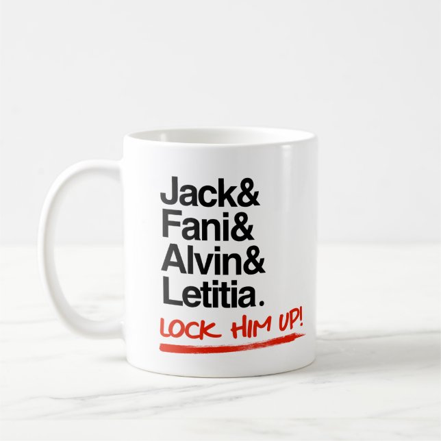 Mug Verrouillez-le : Jack et Fani et Alvin et Letitia (Gauche)