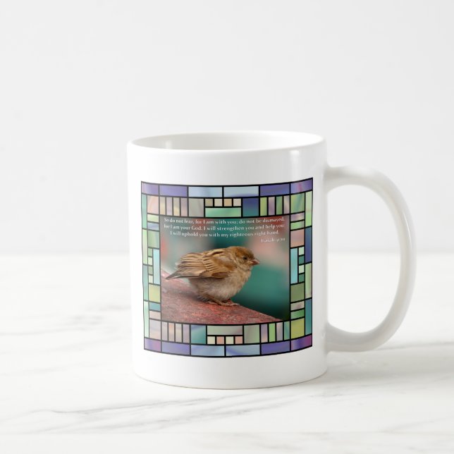 Mug Vers de bible de 41:10 d'Isaïe avec le verre (Droite)