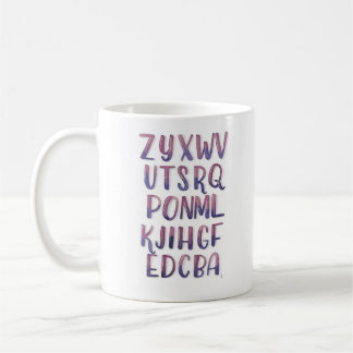 Mug Vers l'arrière alphabet d'aquarelle