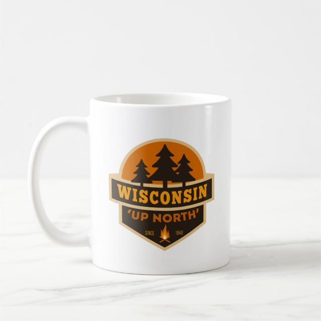 Mug Vers le nord du Wisconsin - Rustic Lake & Camping  (Gauche)