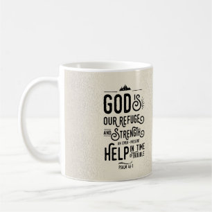 Mug Verset de la Bible chrétienne Dieu est notre Refug