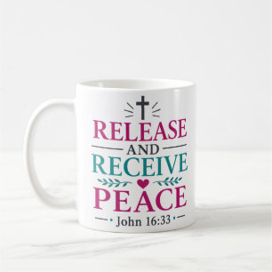 Mug Verset de la Bible chrétienne Libérez et recevez l