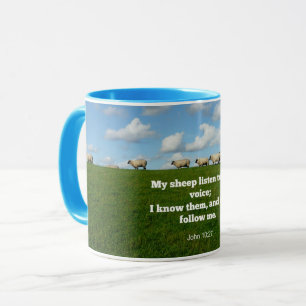 Mug verset de la Bible, Jean 10:27, Mon mouton...