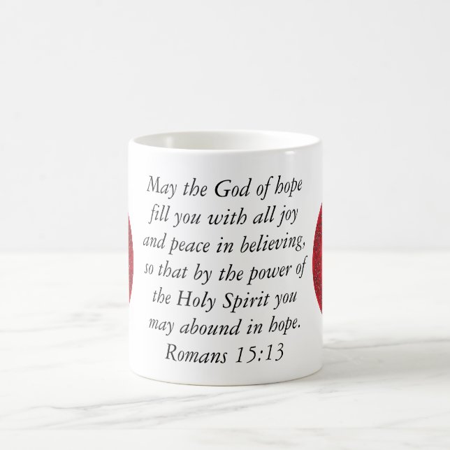 Mug Versets de la Bible Citation Romains 15:13 (Centre)