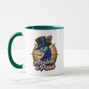 Mug vert  "Arsène le Paon"