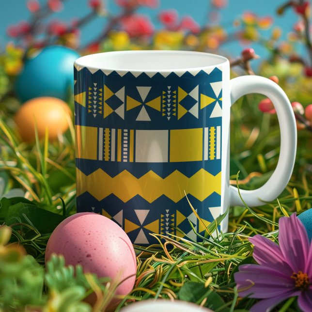 Mug Vert bleu traditionnel Motif tribal (mug)