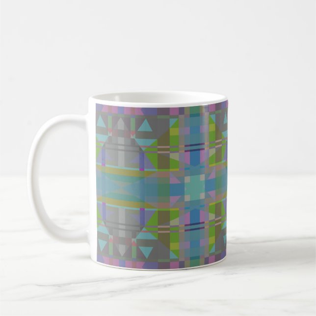 Mug Vert bleu violet géométrique (Gauche)