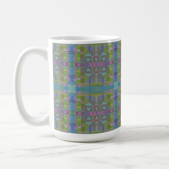 Mug Vert bleu violet géométrique (Gauche)
