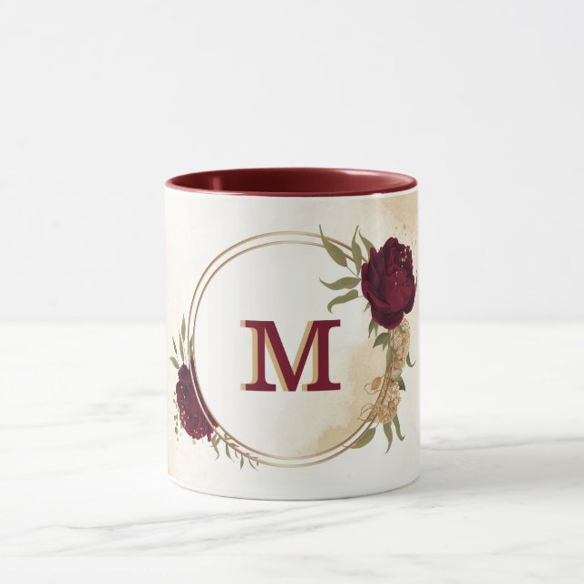 Mug Vert bordeaux beige or botanique (Centre)