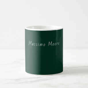 Mug Vert foncé Élégant Casual Propre Nom Écriture manu
